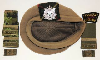 Modern Afghanistan Canadian Scottish Regiment Beret Tam Cap Badge With Insignia
