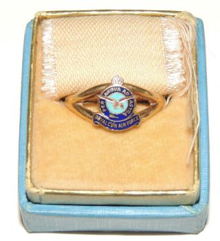 Solid GOLD 10K WW1 WW2 RAF RCAF Royal Canadian Air Force Ring in makers case 3