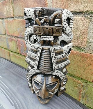 Vintage Resin Wood Effect African Tribal Ethnic Wall Mask