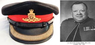 Ww1 Ww2 Korea Qc Canadian Officers Lt Col Artillery Peaked Cap Gilt Badge Named