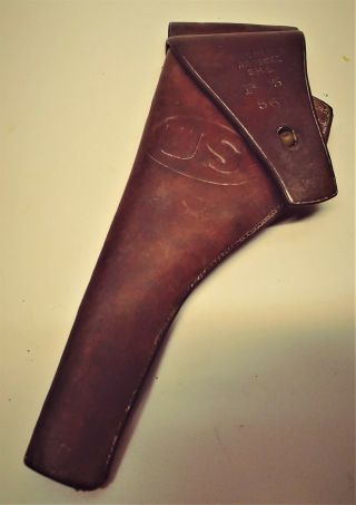 Ww2 U.  S.  Brown M1917.  45 Colt/s&w Revolver Holster (