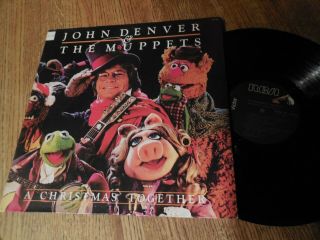John Denver & The Muppets A Christmas Together 12 " Vinyl Record W Poster Ex