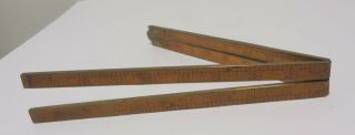 stanley no 66 3/4 vintage folding brass ruler,  36 inches long antique stanley 2