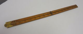 stanley no 66 3/4 vintage folding brass ruler,  36 inches long antique stanley 3