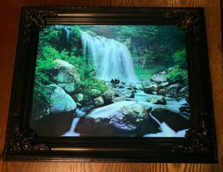 Vintage Light Up Waterfall Motion & Sound Framed Picture Nature Bird Sounds