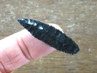 Early Archaic Cascade,  Obsidian,  Warner Valley Or.  X Anderson L.  1 3/4
