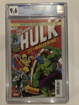 Incredible Hulk 181 Facsimile Edition Cgc 9.  6 Reprint Herb Trimpe 2019