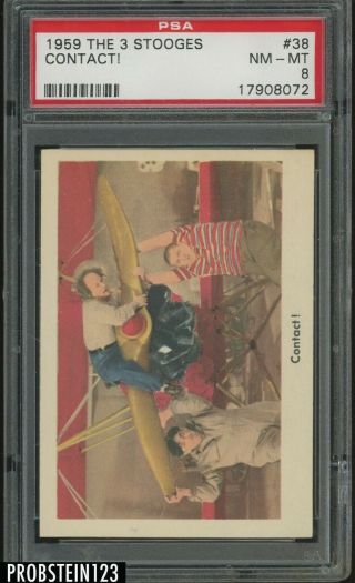 1959 Fleer The 3 Three Stooges 38 Contact Psa 8 Nm - Mt