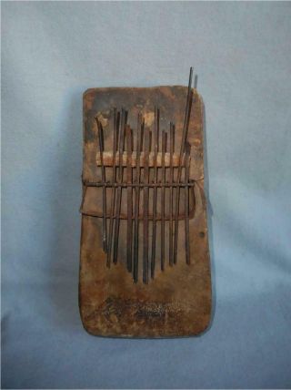 Antique West Africa Top High Aged Wood Musical Instrument Thumb Piano Sanza