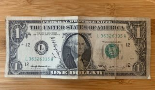 Hubert Humphrey Signed Dollar Bill Authentic
