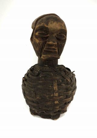 Teke Reliquary Figure With Basketry Congo Gabon African Art Was $95.  00