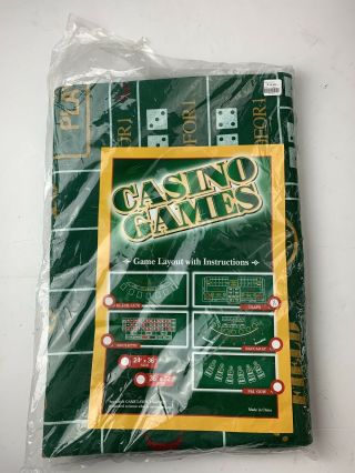 36 " X 72 " Green Craps Casino Gaming Table Felt Layout Mat