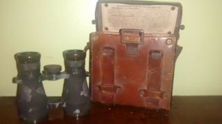 Ww1 German Army Carl Zeiss Jena Fernglas 08 Binoculars,  Case,  Instr.  On Lid
