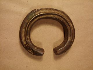 Antique African Niger Baoulé Dogon Bronze Manilla Currency Bracelet Cuff 2