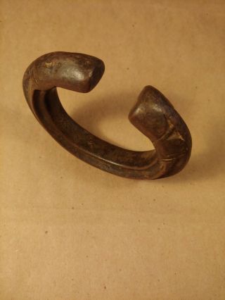 Antique African Niger Baoulé Dogon Bronze Manilla Currency Bracelet Cuff 3