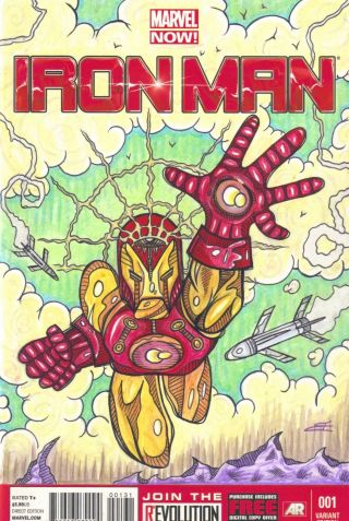 Iron Man 1 Comic Book Sketch Cover (art) Marvel Variant