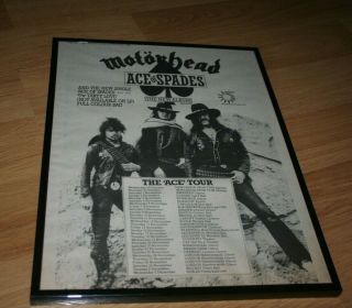 Motorhead Ace Of Spades Album Tour Vintage Framed Press Poster 1980