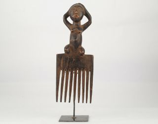 Kuba Figural Comb Congo African Art,  Stand Interior Decor Tribal Art