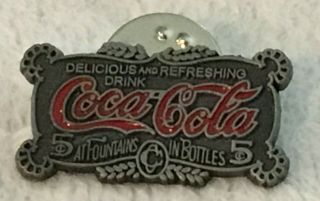 1996 Coca - Cola Pewter Hat / Lapel Pin Coke Delicious And Refreshing
