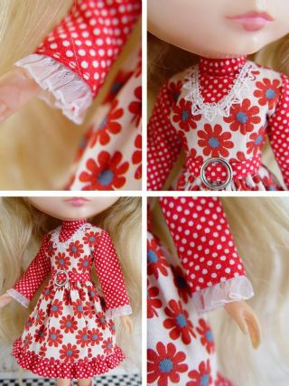 Blythe doll vintage Kenner and Neo handmade floral dress 3