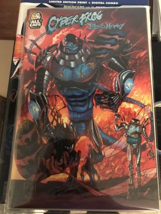 Cyberfrog Blood Honey 1 With Trading Cards And Sticker.  Team - Up Cover