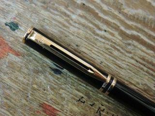 Vintage Laque Black IBM Gold Trim GT Twist Active WATERMAN LAUREAT Ballpoint Pen 2