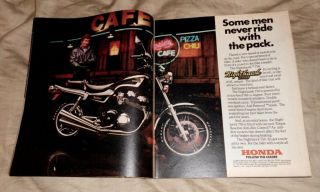 1982 Near Print Ad Poster Honda Nighthawk 750 Motorcycle 2 Pgs