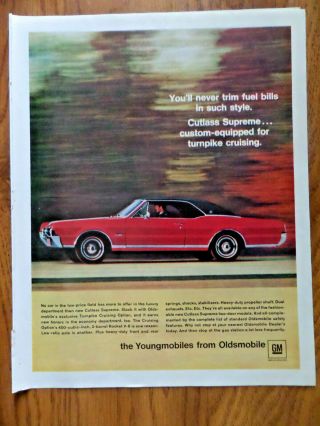 1967 Oldsmobile Cutlass Supreme Coupe Ad