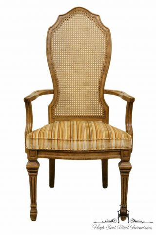 Hibriten Furniture Italian Neoclassical Cane Back Dining Arm Chair 765 - 536