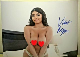 Violet Myers Porn Star - Model Signed Autograph Busty 8x10 Photo Mia Khalifa? 6