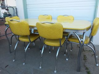 Vintage 50s formica dinnette set / table and chairs 2
