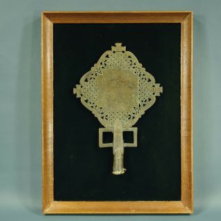 Antique African Tribal Art Ethiopian Axum Coptic Cross Processional Brass Bronze
