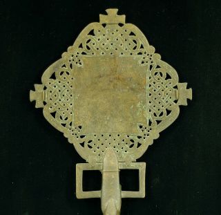 Antique African Tribal Art Ethiopian Axum Coptic Cross Processional Brass Bronze 2