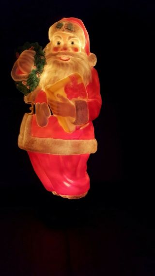 Vtg 1951 Noma® Hard Plastic Blowmold Christmas Santa Light Up Wall Display 30”