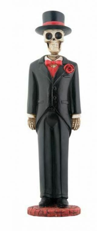 Wedding Skeleton Groom In Tuxedo Day Of The Dead Dia De Los Muertos Figurine