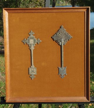 2 Antique African Tribal Art Ethiopian Christian Coptic Axum Crosses