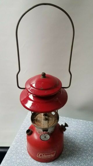Vintage Coleman Lantern 200a Red No Globe Or Fuel Tank Cap.