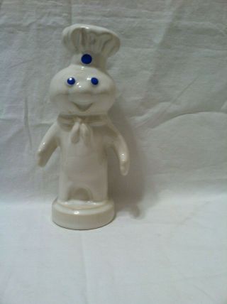 Vintage Pillsbury Doughboy Poppin Fresh Ceramic Bank,  1985,  7 - 1/2 ",  W/stopper
