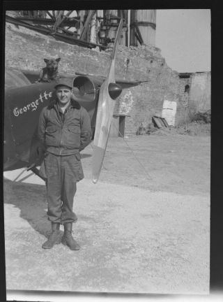 Vtg 1940 Ww2 - Era Photo Film Negative Army Aaf Aircraft Stinson L - 5 Nose Art 8