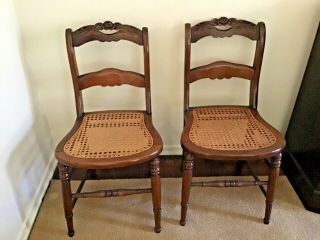Duncan Phyfe Rose Back Dining Side Chair Cane Seat 4 Chairs