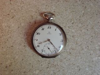 Vintage Omega Swiss Made Pocket Watch.  800 Silver.  Cal 161 15 Jewels For Repair