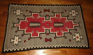 Vintage Early Native American Indian Navajo Klagetoh Red Rug Blanket 61 " X 38.  5 "