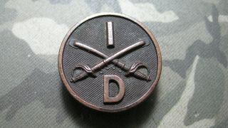 Wwi Collar Disk 1st Cavalry Troop D Insignia