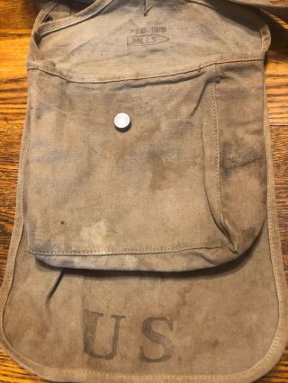 Vintage Ww1 U.  S.  Army Military Backpack 1918 Mills Ammo Field Gear Canvas Bag