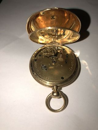 c.  1878 18K Gold Stunning Pocket Watch,  Wm.  Ellery,  AW Waltham American Watch Co 3