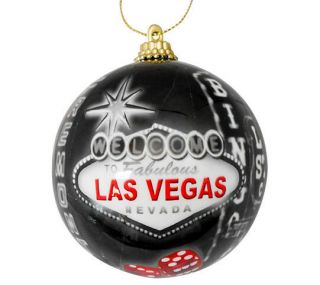 Vintage Las Vegas Sign Hotels Christmas Tree Ball Ornament Holiday Fremont Black