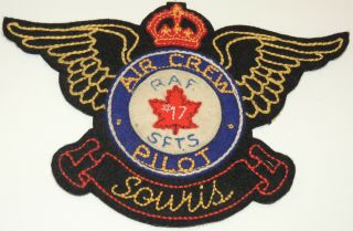 Ww1 Ww2 Raf Rcaf Royal Canadian Air Force 17 Souris Pilot Badge Cloth Patch Wow