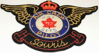 WW1 WW2 RAF RCAF Royal Canadian Air Force 17 Souris PILOT badge cloth patch WOW 3