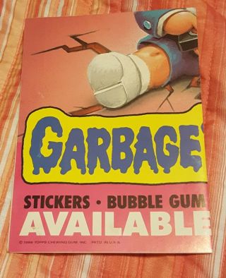 1986 Garbage Pail Kids 3rd Series On Here Display Poster Adam Bomb Gpk