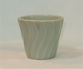 Vintage Bauer Pottery Swirl Flower Pot Gray